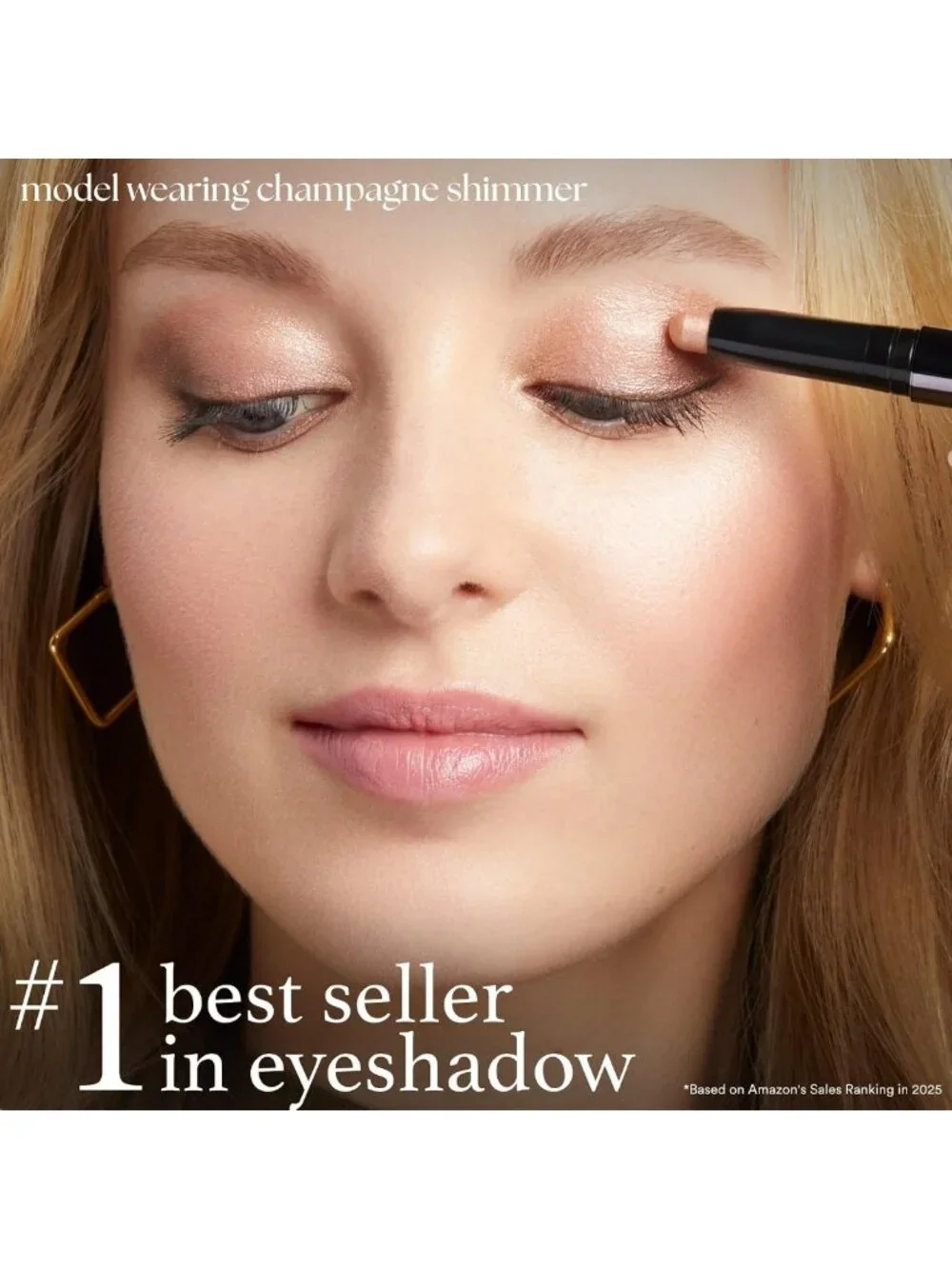 Waterproof Cream-to-Powder Eyeshadow Stick - Champagne Shimmer, Long-Lasting
